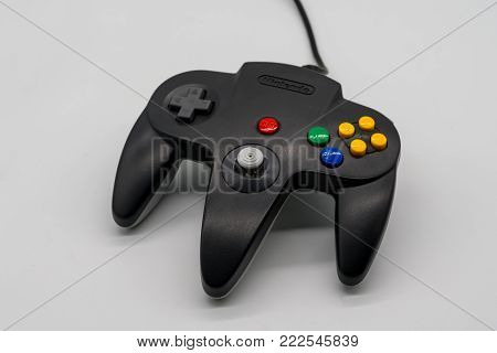 Gamecube Joystick. Vintage Game Controller By Nintendo. Illustrative, Editorial.