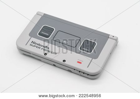 Nintendo 3Ds Ll Super Famicom Edition. Portable Game By Nintendo. Illustrative, Editorial.