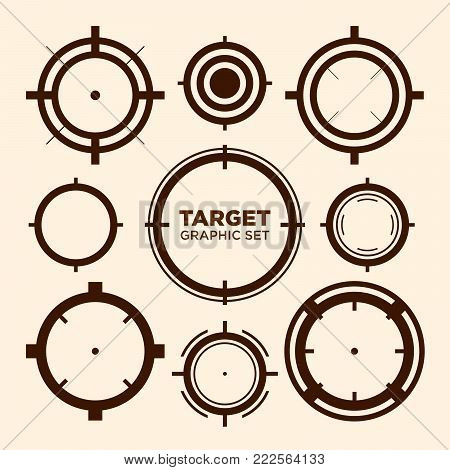 Crosshair Target Graphic Icon Vector Graphic Design Set