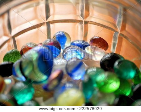 Bright Colorful Marble Balls Toys in Sunlight