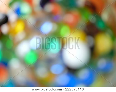 Colorful Marble Balls Orbs in Blurry Background