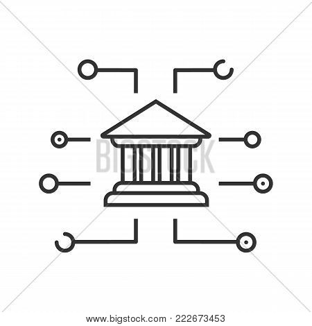 Online banking linear icon. Thin line illustration. E-commerce. Digital payment. Contour symbol. Vector isolated outline drawing