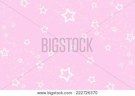 Pink abstract background with a scattering of small white stars