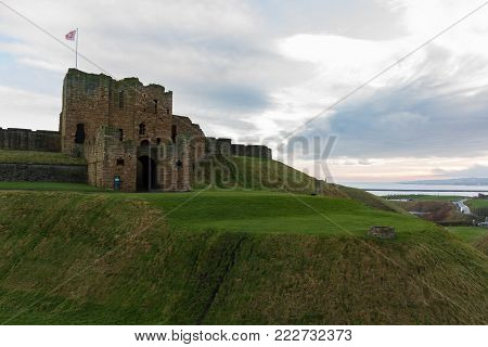 Medieval Tynemouth Priory And Castle Ruins Panorama, United Kingdom