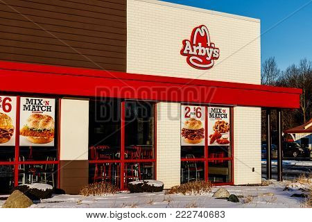Marion - Circa January 2018: Arby's Retail Fast Food Location. Arby's operates over 3,300 restaurants
