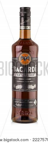 Chisinau, Moldova - 16 Novender 2017:  Bottle of Bacardi Carta Negra Rum