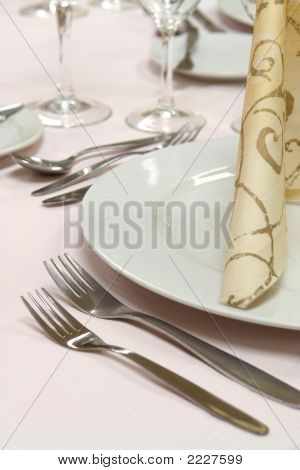 Tabulka nastavení večeře restaurace