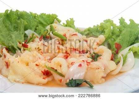 Thai Chicken Leg Salad & Spices on plate