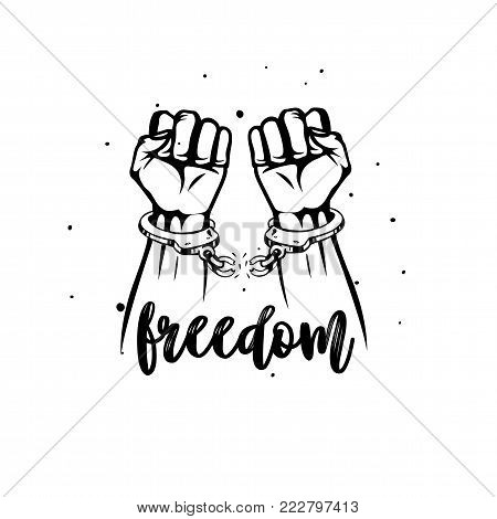 Vector illustration of a blooding clenched fist held high in protest
