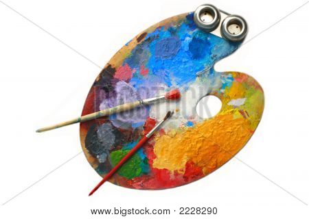 Ovális Art paletta kefékkel