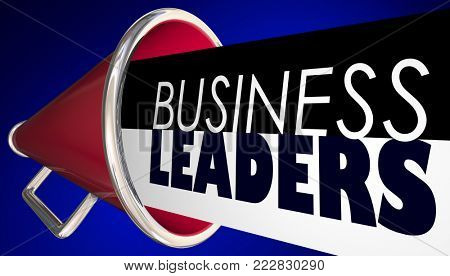 Business Leaders Megaphone Bullhorn Words 3d Illustration