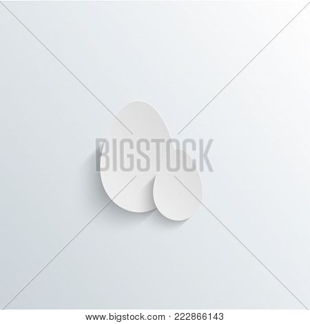 Boiled chicken egg cut in half.Flat style with long shadow.