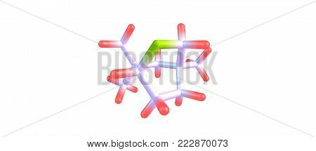 Eucalyptol Molecular Structure Isolated On White