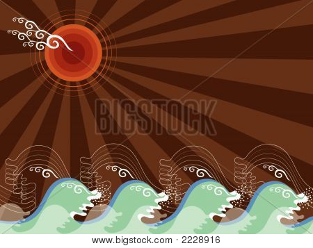 Häftiga vågor och Brown sön (vektor)