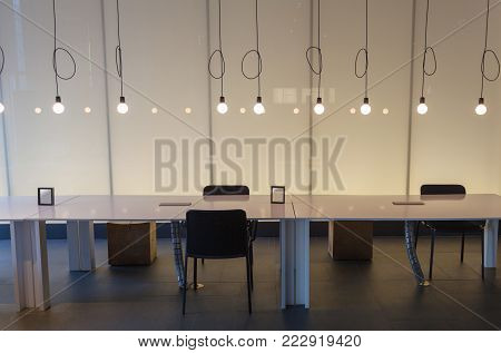 professional meeting room in a loft style .