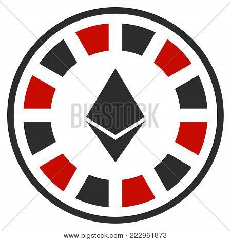 Ethereum Casino Roulette flat vector pictograph. An isolated icon on a white background.