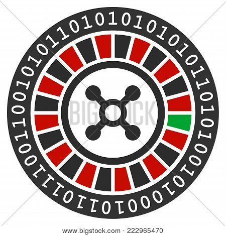 Digital Casino Roulette flat vector icon. An isolated icon on a white background.