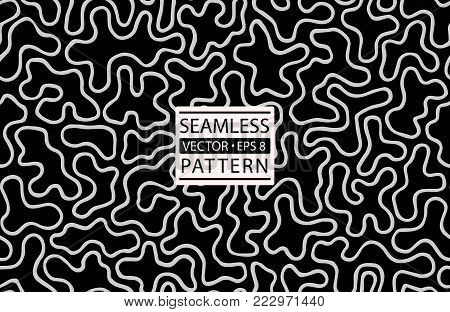 Seamless cow skin fashion pattern. Giraffe, dalmatians dog, zebra, animal fur skin texture pattern.Cow textile print. Camouflage background wallpaper. Seamless black and white vector background.