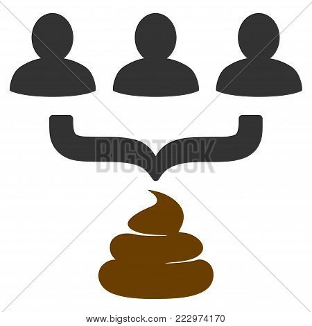 Human Shit Aggregator Funnel flat vector illustration. An isolated icon on a white background.