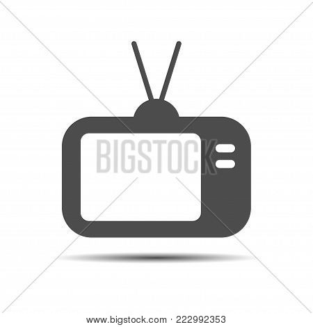 Tv Icon in trendy flat style isolated on white background.