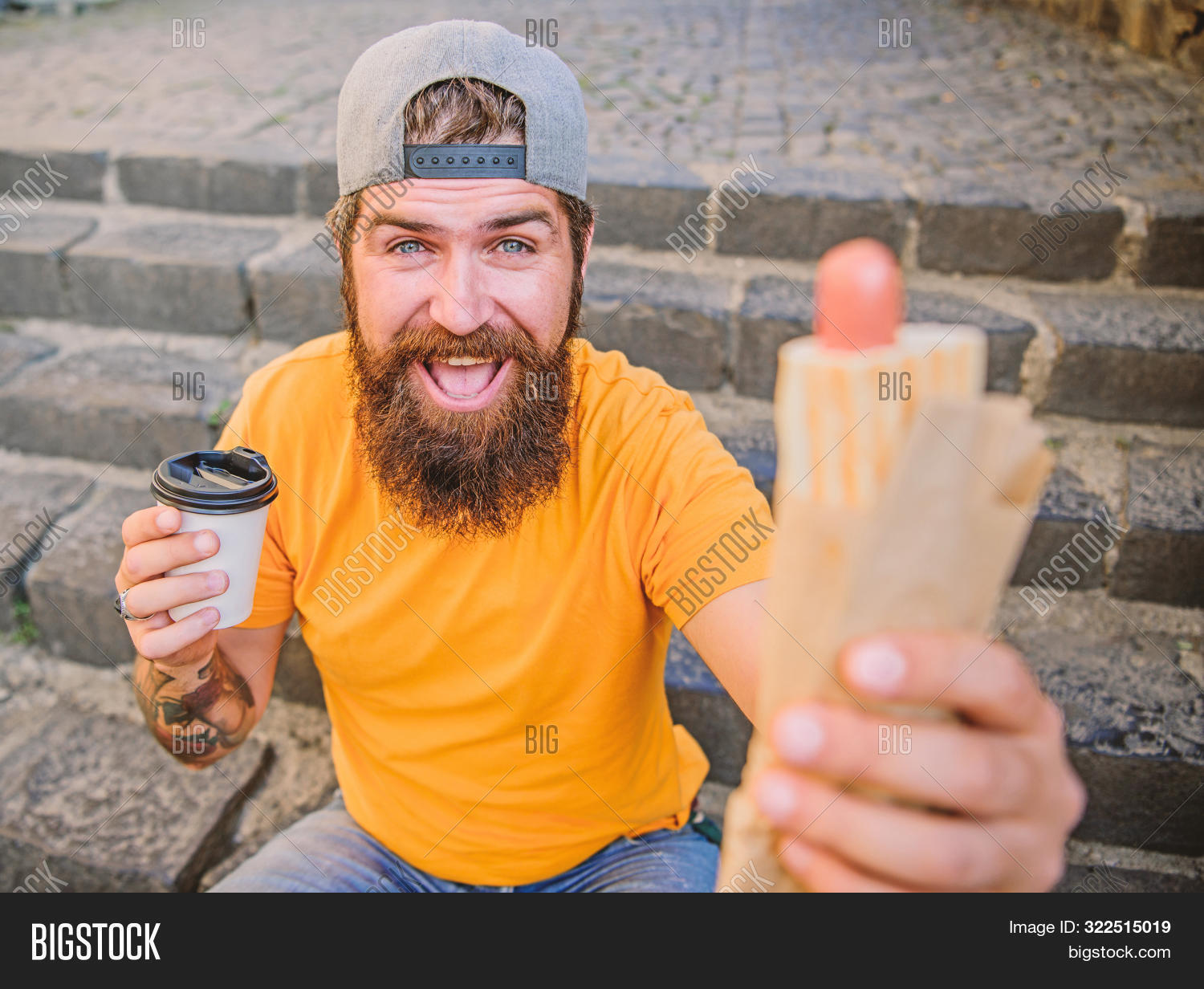 Hungry Man Snack. Guy Image & Photo (Free Trial) | Bigstock