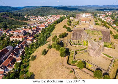 Star Shaped Bastions And Outworks Of Citadelle De Bitche, Fortress And Stronghold Near German Border