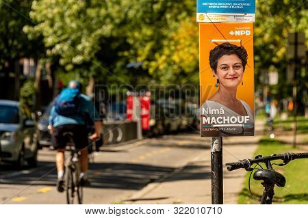 Montreal, Ca - 13 September 2019:  Election Posters To The Upcoming Federal Elections On Mentana Str