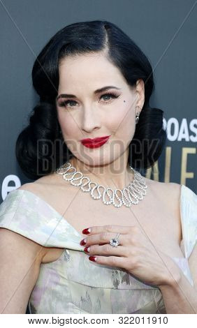 Dita Von Teese at the Comedy Central Roast of Alec Baldwin held at the Saban Theatre in Beverly Hills, USA on September 7, 2019.