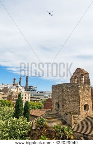 View Of Raval Neighborhood In Barcelona: Sant Pau Del Camp Church, The Oldest Church In The City Of 