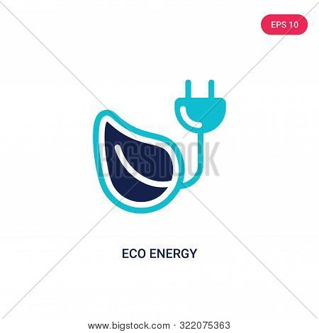 eco energy icon in two color design style.