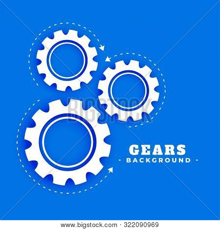 Gears Background With Rotating Arrow Direction Vector Illustration