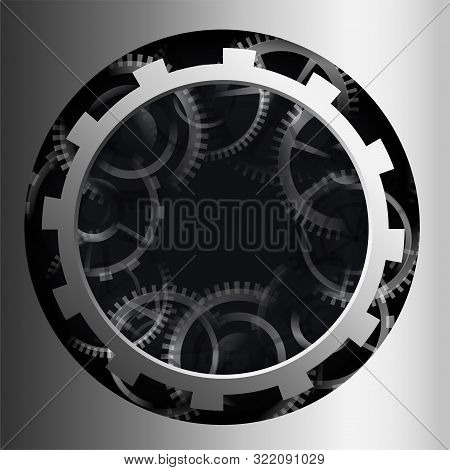 3d Metallic Gear Background Design Vector Illustration