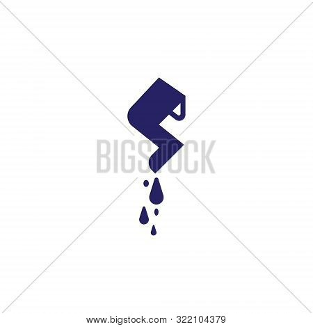 Abstract Letter S Logo, Concept Letter S With Drop Water. Vector Stock Eps-10.