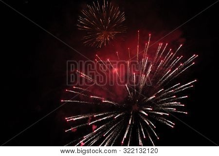 Fireworks for celebration anniversary Cesenatico in Italy
