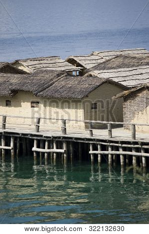Prehistoric Pile Dwellings On The Edges Of  Lake Ohrid