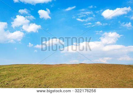 Arid Ground With The Beautiful Sky At Doi Samer Dao, Nan Province, Thailand.