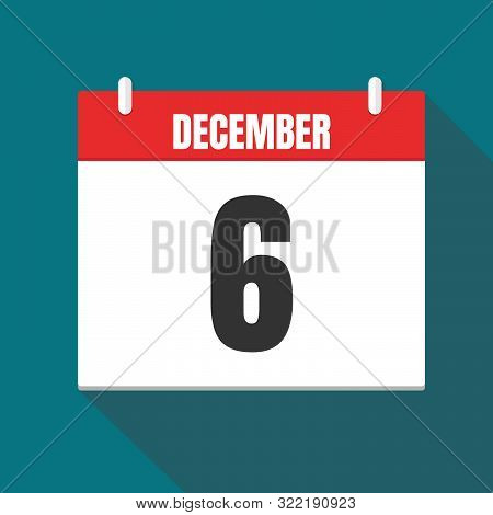 Vector Illustration. Calendar Icon. Calendar Date - Desember 6. Planning. Time Management.