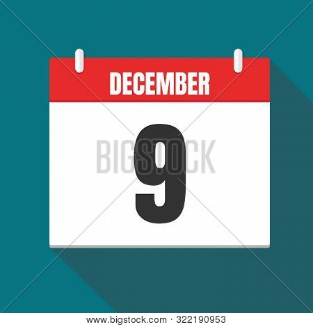 Vector Illustration. Calendar Icon. Calendar Date - Desember 9. Planning. Time Management.