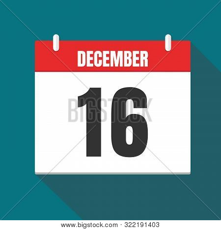 Vector Illustration. Calendar Icon. Calendar Date - Desember 16. Planning. Time Management.