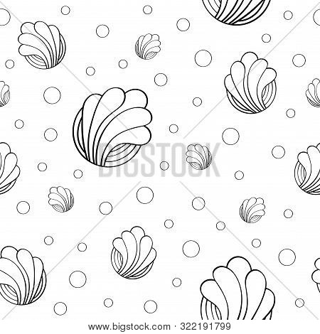 Seamless Pattern On A White Background With Interesting Patterns. Cheerful Abstract Seamless Pattern