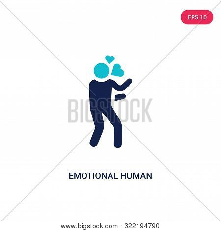 emotional human icon in two color design style.