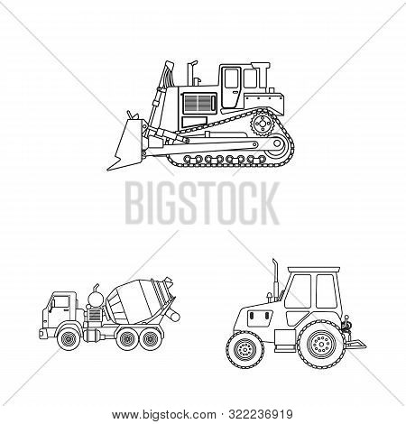 Vector Design Of Build And Construction Icon. Set Of Build And Machinery Vector Icon For Stock.