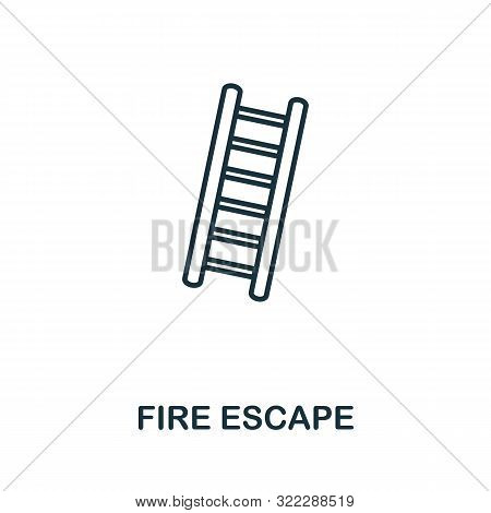 Fire Escape Outline Icon. Thin Line Concept Element From Fire Safety Icons Collection. Creative Fire