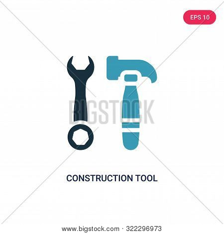 construction tool icon in two color design style.