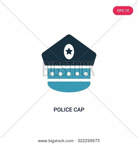 police cap icon in two color design style.