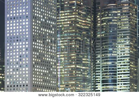 Exterior Of Modern Office Building In Hong Kong City