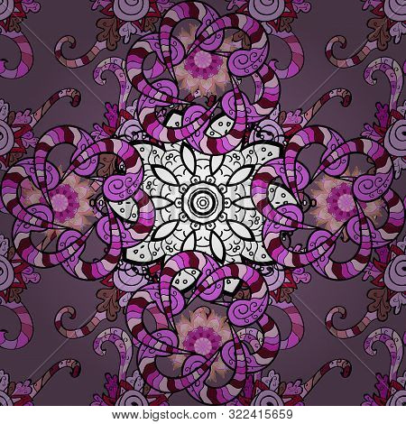 Seamless Gentle, Spring On Pink, Neutral And Black Colors. Modern Stylish Texture. Vector - Stock.