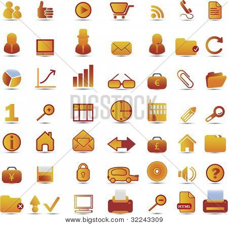 50 бизнес вектор икона веб-набор