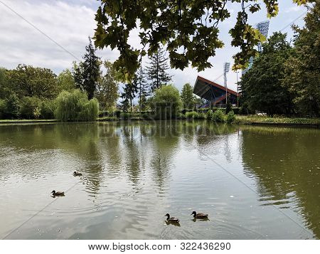 The First Lake In Maksimir Park Or Prvo Jezero U Parku Maksimir - Zagreb, Croatia (hrvatska)