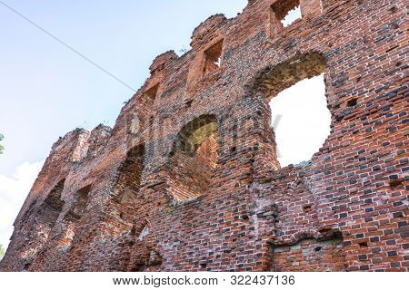 Ruins of the Ragnit Castle, Historical Landmark in Neman, Russia, Gothic Architecture Style, It Was Built by the Teutonic Knights in 1397-1409, East Prussia